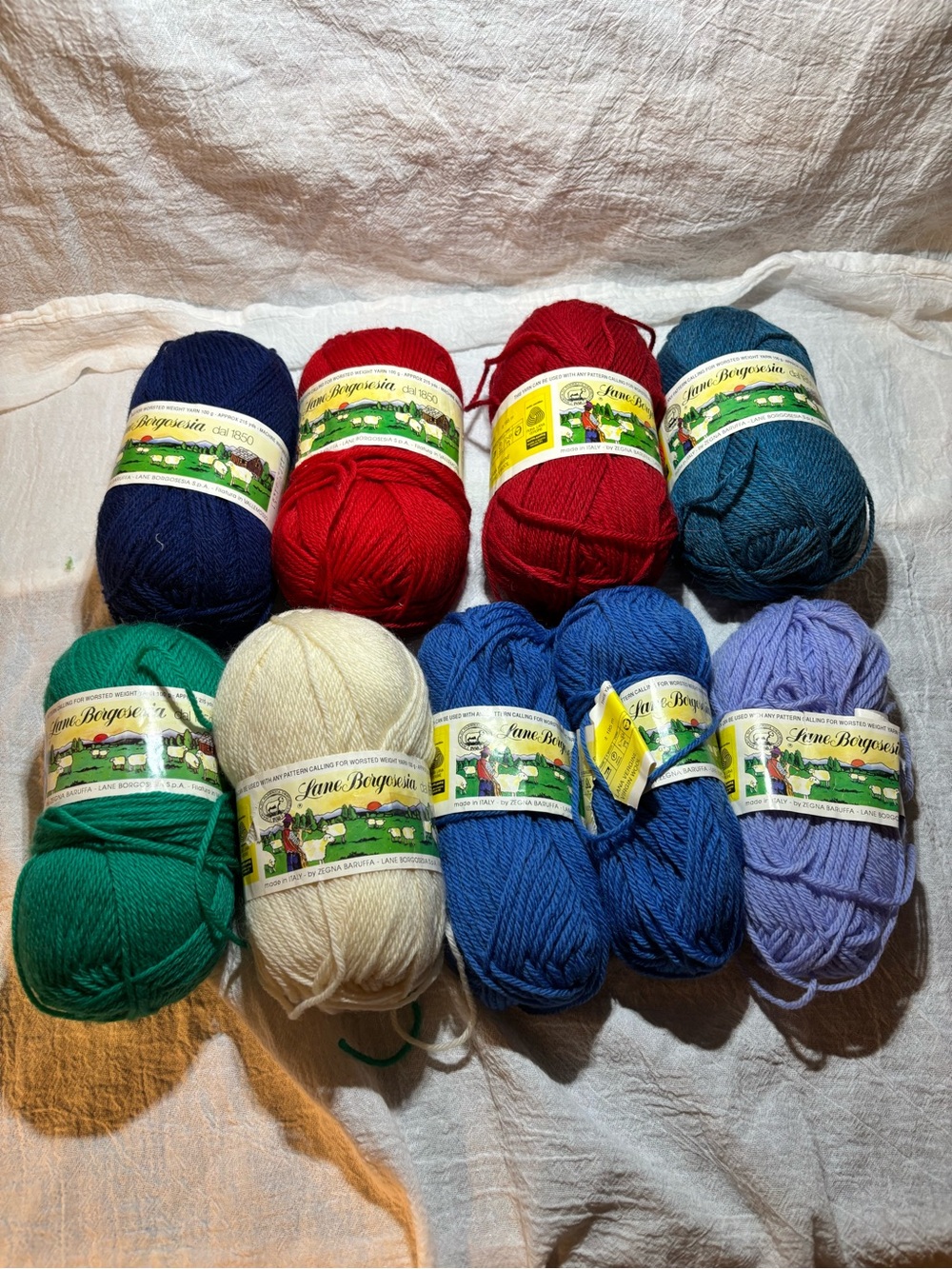 Lane Borgosesia 100% Virgin Wool Lot of 7.5 Please see description